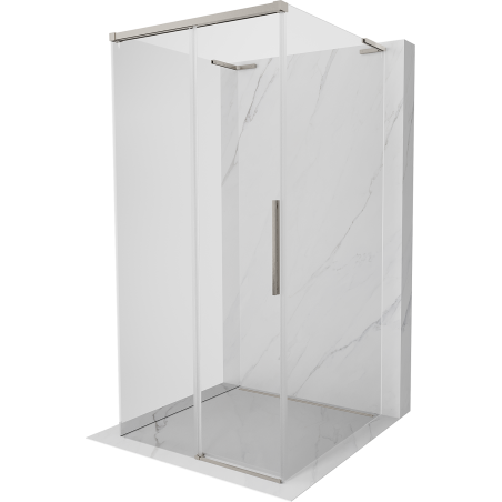 Mexen Rox-3S L 3-wall sliding shower cabin 120 x 120 cm, transparent, brushed nickel - 8C2L-120-120-97-00-3S