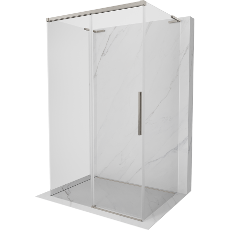Mexen Rox-3S L 3-sided sliding shower cabin 125 x 120 cm, transparent, brushed nickel - 8C2L-125-120-97-00-3S