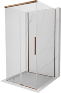 Mexen Rox-3S 3-seinaline liugustega dušinurk 90 x 90 cm, läbipaistev, roosa kuld - 8C2-090-090-60-00-3S