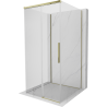 Mexen Rox-3S 3-wall sliding shower enclosure 90 x 90 cm, transparent, gold - 8C2-090-090-50-00-3S