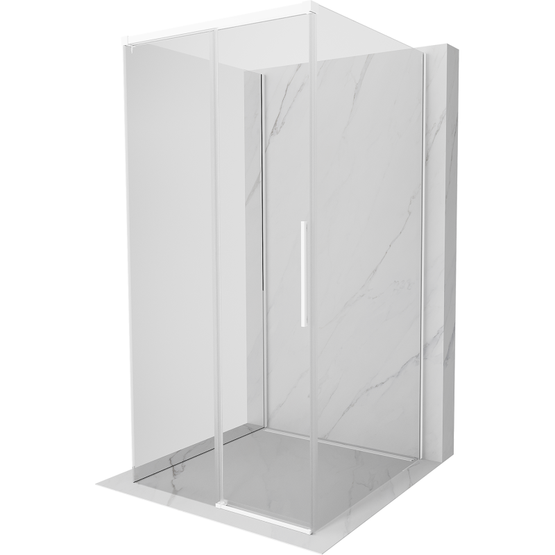 Mexen Rox-3S kabina prysznicowa 3-ścienna rozsuwana 90 x 90 cm, transparent, biała - 8C2-090-090-20-00-3S