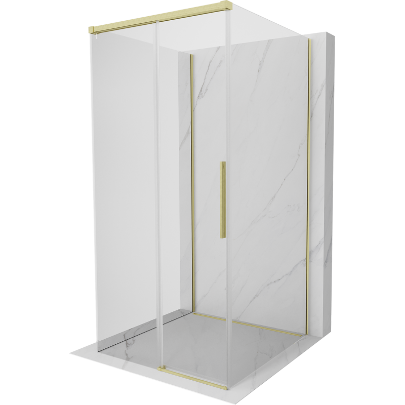 Mexen Rox-3S kabina prysznicowa 3-ścienna rozsuwana 100 x 100 cm, transparent, złota szczotkowana - 8C2-100-100-55-00-3S
