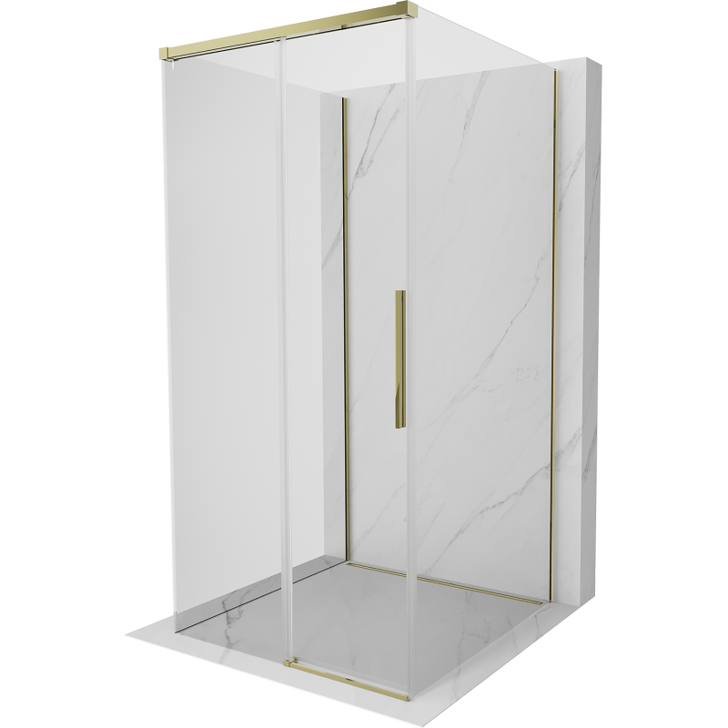 Mexen Rox-3S 3-seitige Duschkabine, verschiebbar, 110 x 110 cm, transparent, gold - 8C2-110-110-50-00-3S