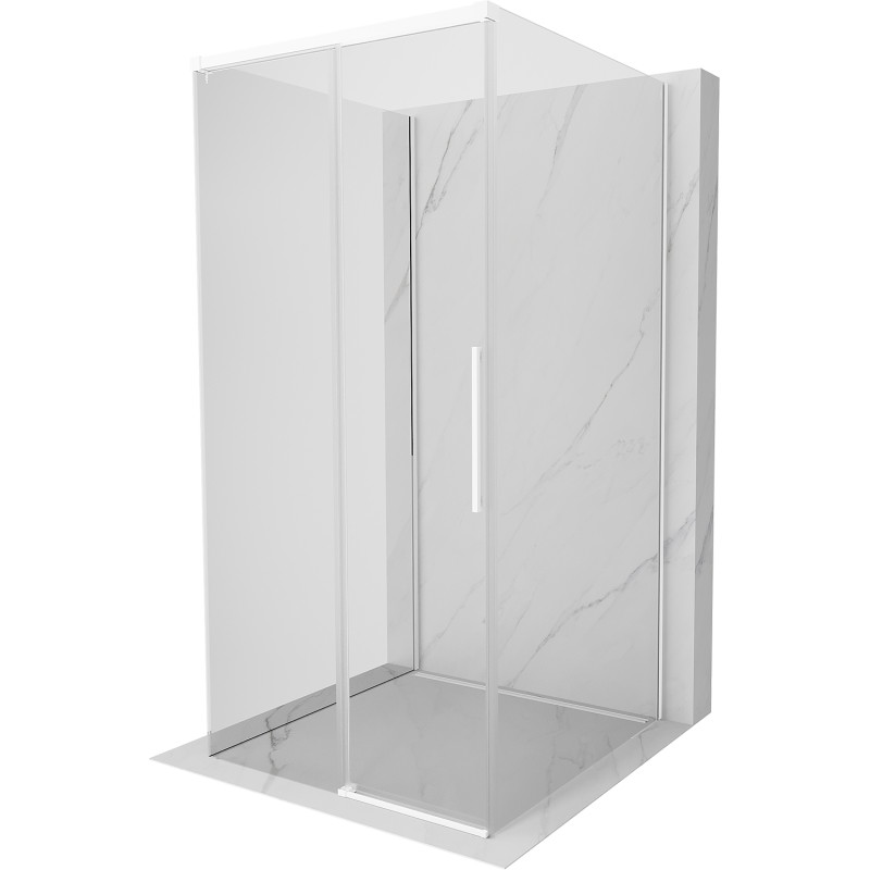 Mexen Rox-3S cabina de ducha de 3 paredes corredera 110 x 110 cm, transparente, blanca - 8C2-110-110-20-00-3S