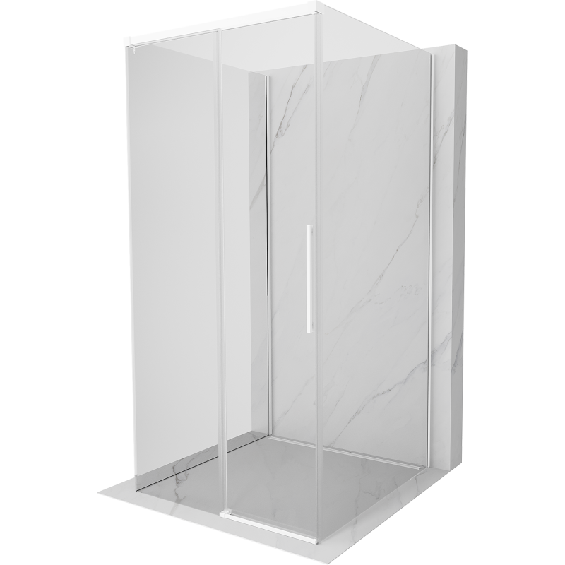Mexen Rox-3S cabine de douche 3 parois coulissante 110 x 110 cm, transparent, blanc - 8C2-110-110-20-00-3S
