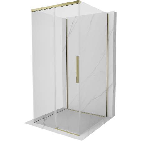Mexen Rox-3S kabina prysznicowa 3-ścienna rozsuwana 120 x 120 cm, transparent, złota - 8C2-120-120-50-00-3S