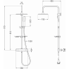 Mexen KT49 opbouwdoucheset met regendouche en thermostatische kraan, zwart/goud - 771504993-75