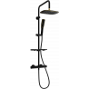 Mexen KT49 Aufputz-Duschset mit Regenbrause und Thermostatbatterie, schwarz/gold - 771504993-75