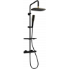Mexen KT49 Duschset mat Opbau mat Reewaasser an thermostateschem Krunn, schwaarz/gëllen - 771504993-75