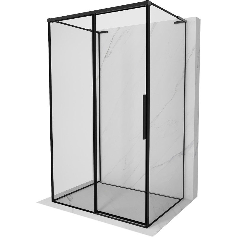 Mexen Rox-3S L kabina prysznicowa 3-ścienna rozsuwana lewa 155 x 75 cm, czarna ramka, czarna - 8C2L-155-075-70-70-3S-L