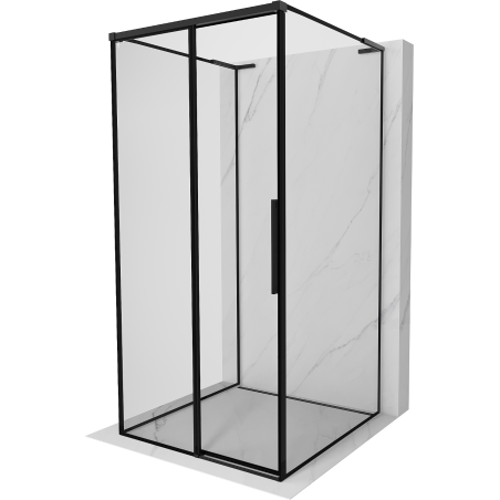 Mexen Rox-3S L 3-seinaline vasakukäeline dušikabiin 95 x 95 cm, must raam, must - 8C2L-095-095-70-70-3S-L