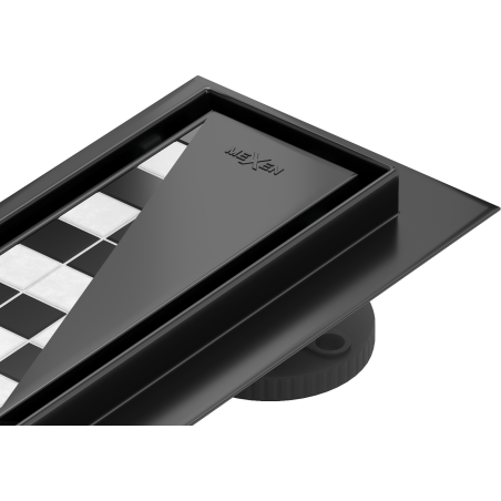 Mexen Flat 360° M13 draaibare 2-in-1 liniaire afvoer 90 cm, zwart - 1710090-40