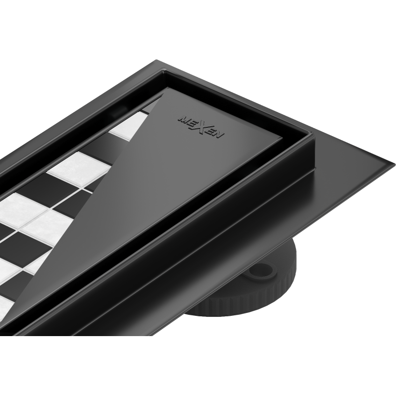 Mexen Flat 360° M13 ralo linear rotativo 2em1 80 cm, preto - 1710080-40