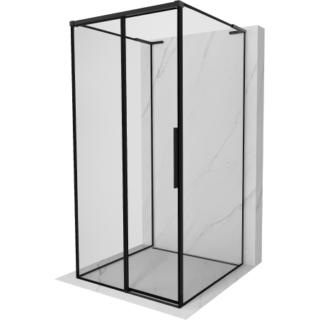 Mexen Rox-3S L 3-Wall Sliding Shower Enclosure Left 100 x 100 cm, Black Frame, Black - 8C2L-100-100-70-70-3S-L