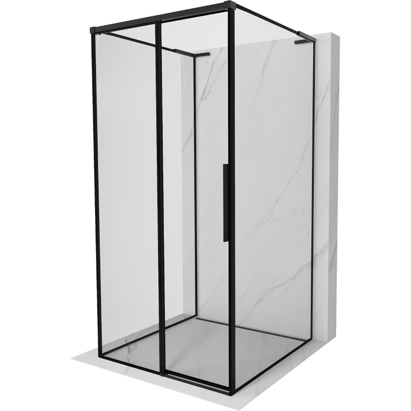 Mexen Rox-3S L 3-seinaline vasakule avatav dušinurk 110 x 110 cm, must raam, must - 8C2L-110-110-70-70-3S-L