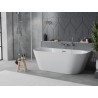 Mexen Oval Slim bañera independiente adosada 170 x 80 cm, blanca, desagüe cromado - 52661708000-01