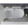 Mexen Oval Slim brīvi stāvoša vanna pie sienas 170 x 80 cm, balta, hroma pārplūde - 52661708000-01