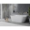 Mexen Oval Slim baignoire autoportante adossée 170 x 80 cm, blanche, trop-plein or brossé - 52661708000-55