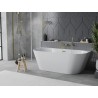 Mexen Oval Slim vaba seisev seinaga vann 170 x 80 cm, valge, kuldne ülevool - 52661708000-50
