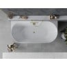 Mexen Oval Slim freestanding back-to-wall bathtub 170 x 80 cm, white, gold overflow - 52661708000-50