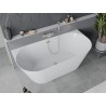 Mexen Oval Slim wanna wolnostojąca przyścienna 170 x 80 cm, biała, przelew nikiel szczotkowany - 52661708000-97