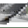 Mexen Oval Slim freistehende wandnahe Badewanne 170 x 80 cm, weiß, Überlauf gun metal - 52661708000-95