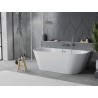 Mexen Oval Slim vaba seisev vastu seina 170 x 80 cm, valge, ülejooksu püssmetall - 52661708000-95