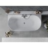Mexen Oval Slim freestanding back-to-wall bath 170 x 80 cm, white, overflow gun metal - 52661708000-95