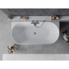 Mexen Oval Slim vaba seisev vastu seina 170 x 80 cm, valge, ülejooksu püssmetall - 52661708000-95