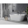 Mexen Oval Slim free-standing wall-mounted bath 170 x 80 cm, white, black overflow - 52661708000-70