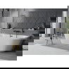 Mexen Oval Slim freistehende an der Wand befestigte Badewanne 170 x 80 cm, weiß, schwarzer Überlauf - 52661708000-70