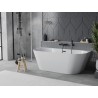 Mexen Oval Slim vaba paigaldatav vann seinapealne 170 x 80 cm, valge, must ülevool - 52661708000-70