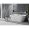 Mexen Oval Slim freestanding wall-attached bathtub 170 x 80 cm, white, brushed gun gray overflow - 52661708000-66