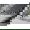 Mexen Oval Slim freistehende an der Wand stehende Badewanne 170 x 80 cm, weiß, Überlauf Gun Gray gebürstet - 52661708000-66