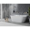 Mexen Oval Slim samostojeća kada uz zid 170 x 80 cm, bijela, preljev gun gray brušeni - 52661708000-66