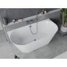 Mexen Oval Slim vabadusevann, poolvaba vann 170 x 80 cm, valge, ülevool gun gray harjatud - 52661708000-66