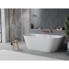 Mexen Oval Slim vasca da bagno indipendente a parete 170 x 80 cm, bianca, troppopieno rame spazzolato - 52661708000-65