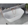 Mexen Oval Slim freestanding back-to-wall bath 170 x 80 cm, white, brushed copper overflow - 52661708000-65