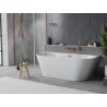 Mexen Oval Slim vasca da bagno freestanding a parete 170 x 80 cm, bianca, troppopieno oro rosa - 52661708000-60