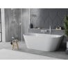 Mexen Oval Slim baignoire autoportante adossée 170 x 80 cm, blanche, trop-plein blanc - 52661708000-20