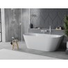 Mexen Oval Slim vabas seisev seinaga leiliruum 170 x 80 cm, valge, valge ülevooluga - 52661708000-20