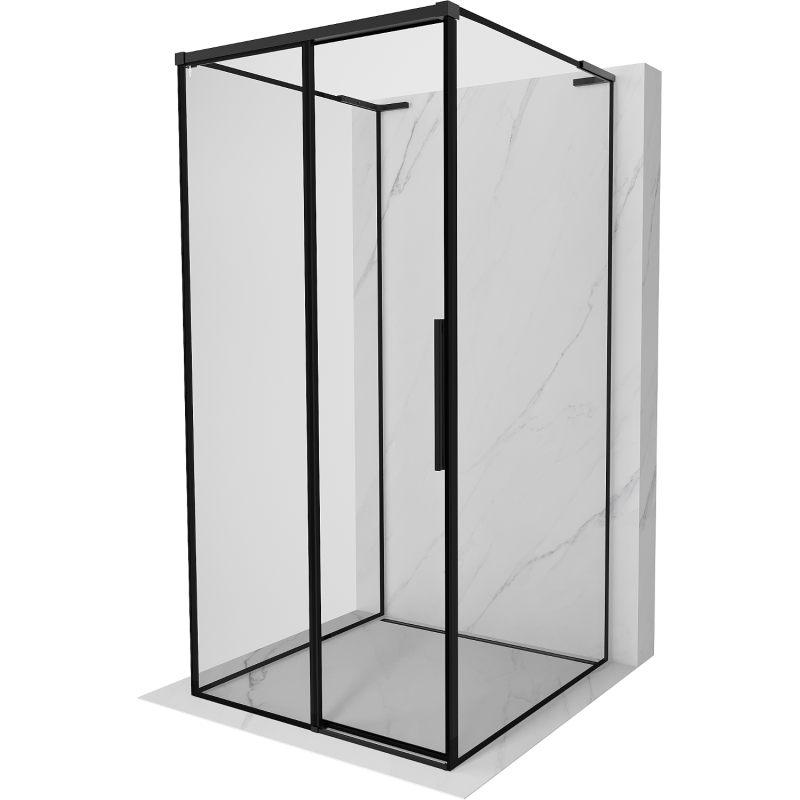 Mexen Rox-3S L Cabina de ducha de 3 lados deslizante izquierda 120 x 120 cm, marco negro, negro - 8C2L-120-120-70-70-3S-L