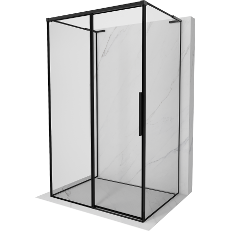 Mexen Rox-3S L kolme seina liuguksega dušinurk, vasak 140 x 120 cm, must raam, must - 8C2L-140-120-70-70-3S-L