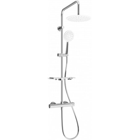 Mexen KT67 ensemble de douche en saillie avec pommeau de douche et mitigeur thermostatique, chromé/blanc - 771506793-00