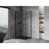 Mexen Mist-H L Duo Duschkabine, schwenkbar 90 x 90 cm, transparent, schwarz - 8A5L-090L-090P-70-00