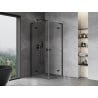 Mexen Mist-H L Duo Duschkabine, schwenkbar 90 x 90 cm, transparent, schwarz - 8A5L-090L-090P-70-00