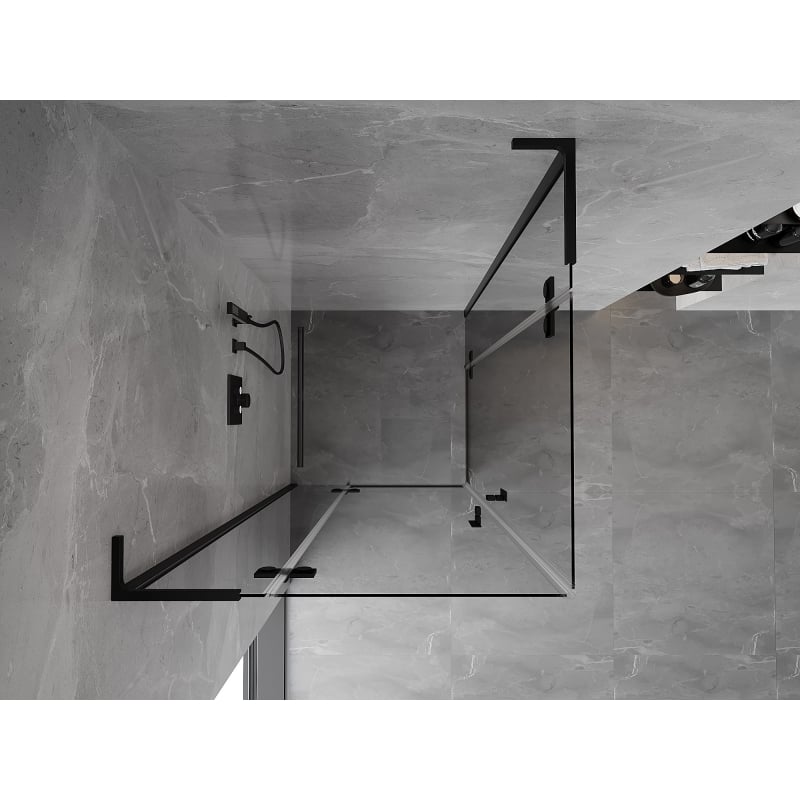 Mexen Mist-H L Duo shower cabin pivot 120 x 120 cm, transparent, black - 8A5L-120L-120P-70-00
