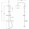Mexen KT67 ensemble de douche en saillie avec pommeau de douche et mitigeur thermostatique, chromé/blanc - 771506793-00