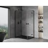 Mexen Mist-H L Duo cabine de douche pivotante 100 x 75 cm, transparent, noire - 8A5L-100L-075P-70-00