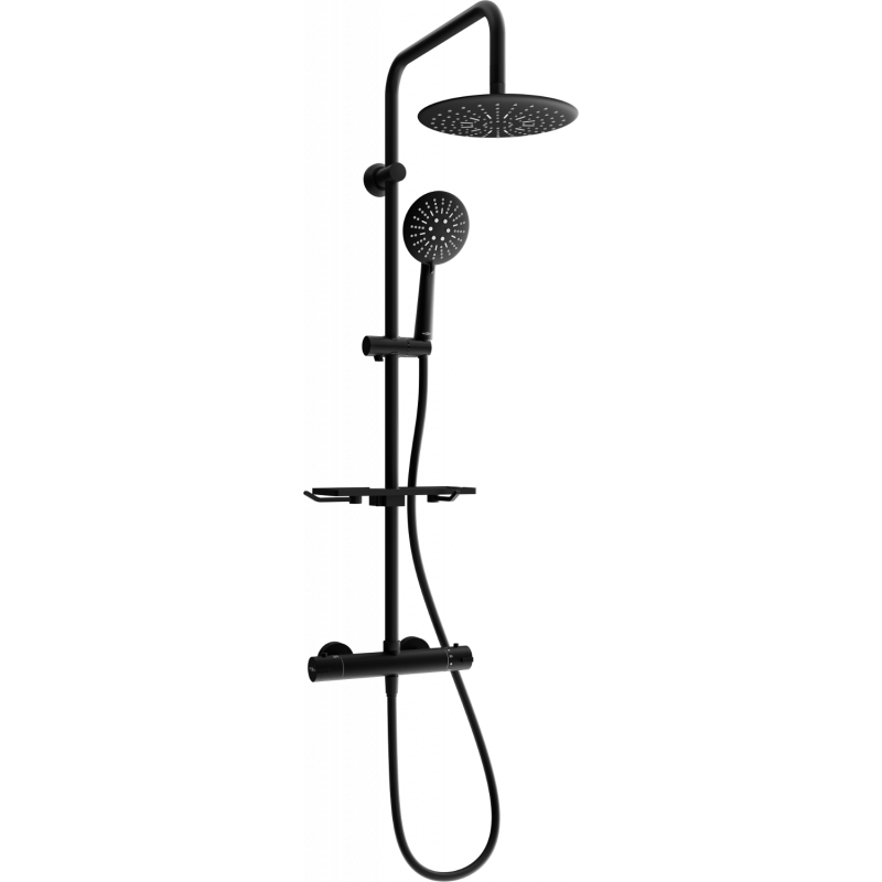 Mexen KT67 Aufputz-Duschset mit Regenbrause und Thermostatarmatur, schwarz - 771506793-70